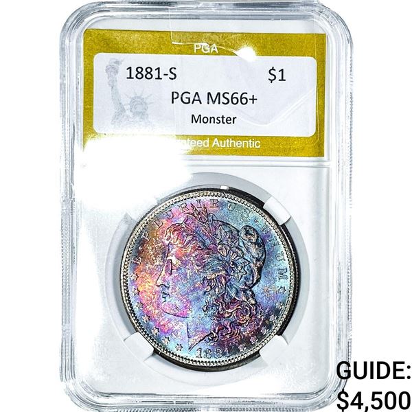 1881-S Morgan Silver Dollar PGA MS66+ Monster