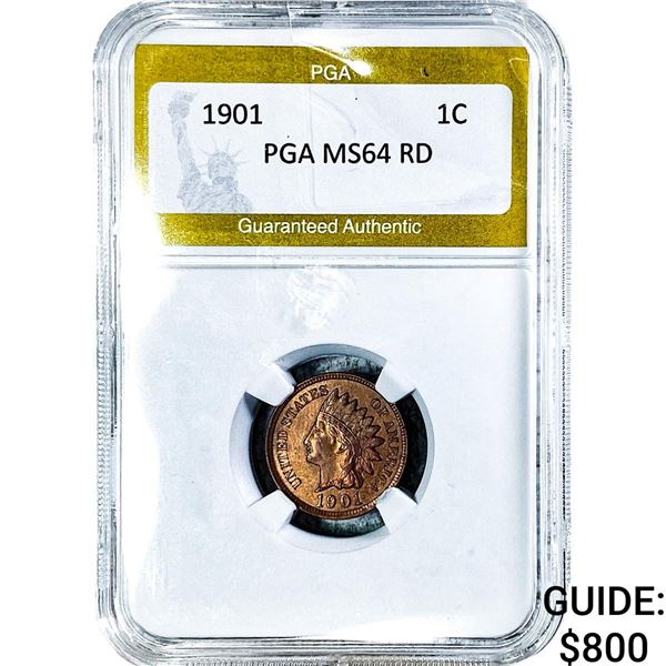 1901 Indian Head Cent PGA MS64 RD