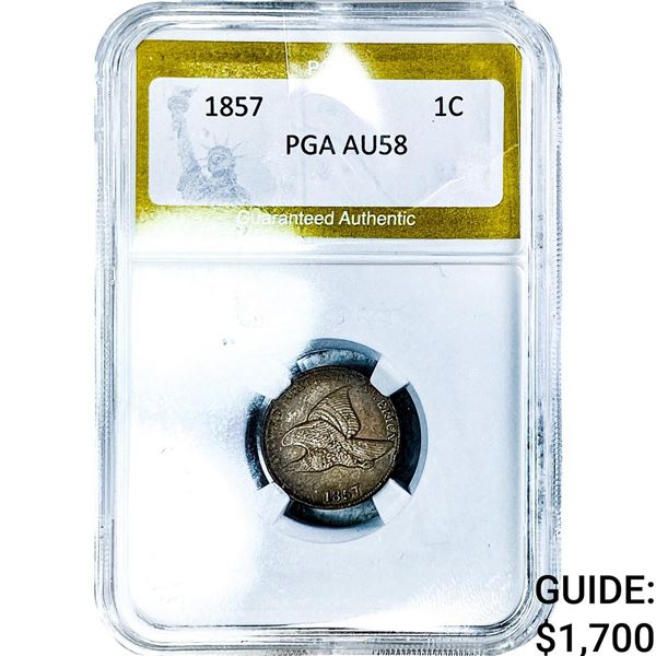 1857 Flying Eagle Cent PGA AU58