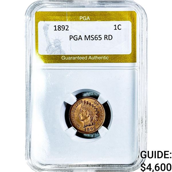 1892 Indian Head Cent PGA MS65 RD