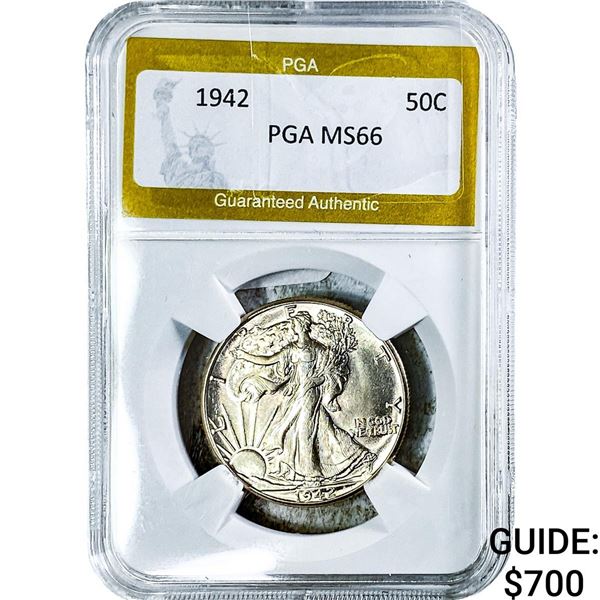1942 Walking Liberty Half Dollar PGA MS66