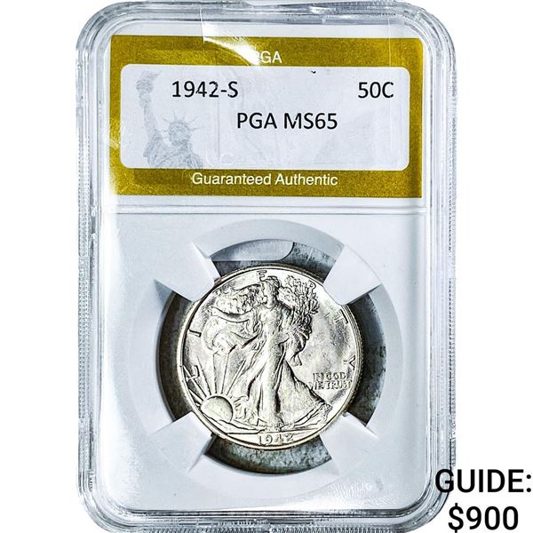 1942-S Walking Liberty Half Dollar PGA MS65