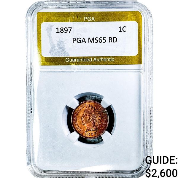 1897 Indian Head Cent PGA MS65 RD