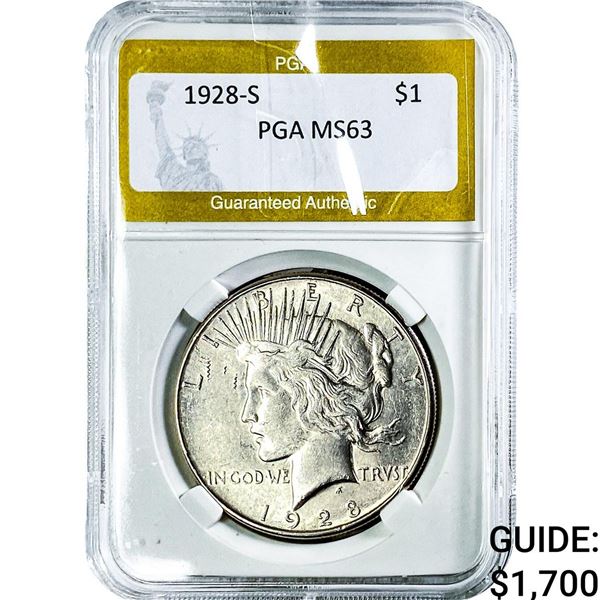 1928-S Silver Peace Dollar PGA MS63