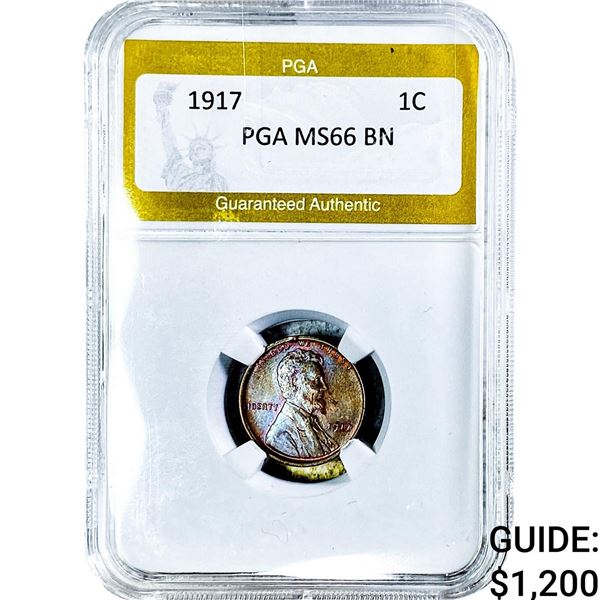 1917 Wheat Cent PGA MS66 BN