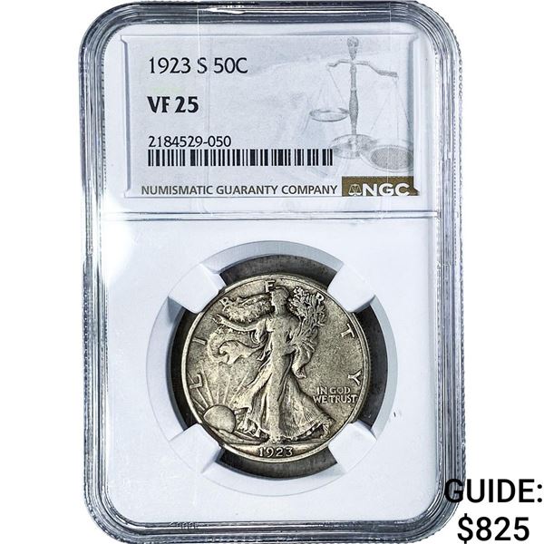 1923-S Walking Liberty Half Dollar NGC VF25