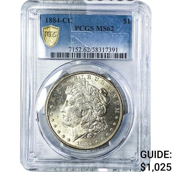 1884-CC Morgan Silver Dollar PCGS MS62