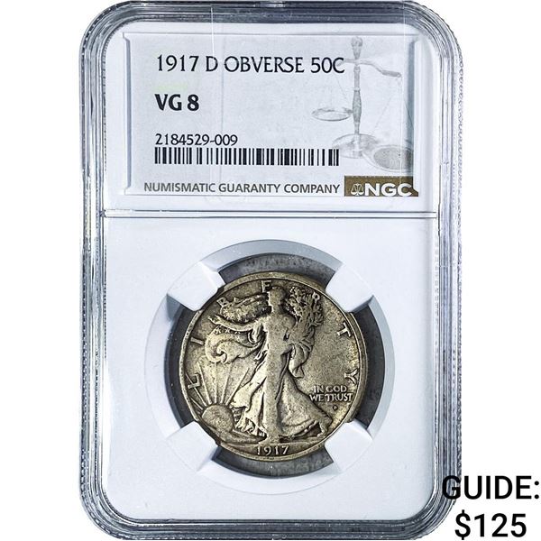 1917-D Walking Liberty Half Dollar NGC VG8