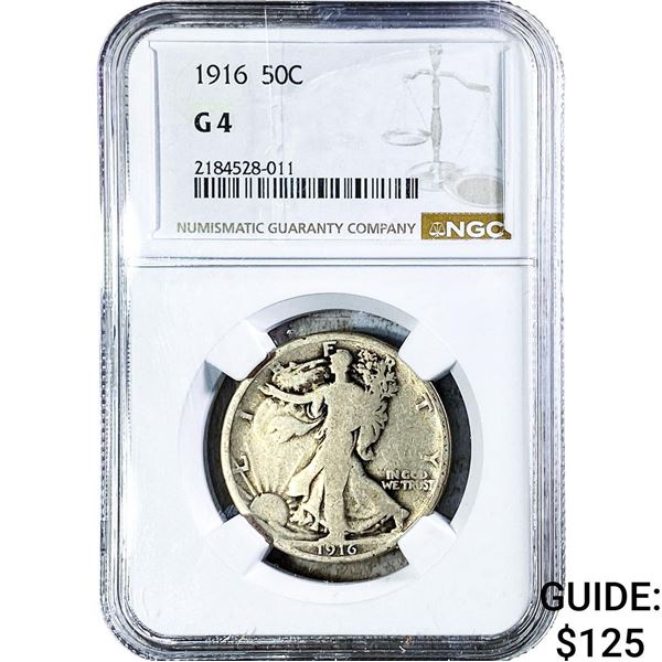 1916 Walking Liberty Half Dollar NGC G4