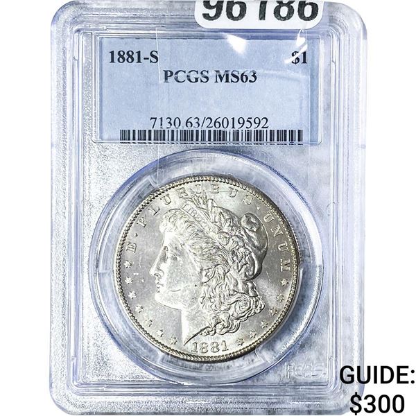 1881-S Morgan Silver Dollar PCGS MS63