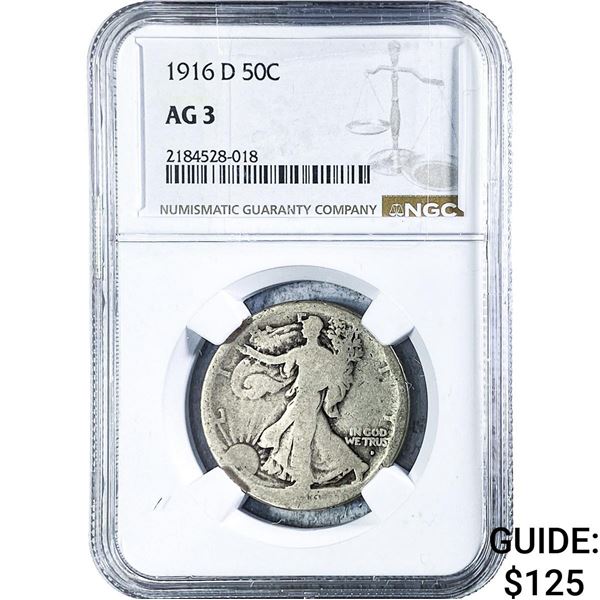 1916-D Walking Liberty Half Dollar NGC AG3