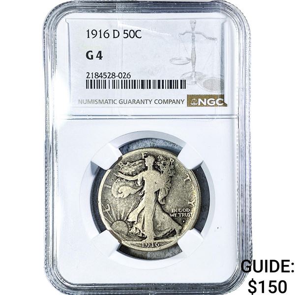 1916-D Walking Liberty Half Dollar NGC G4