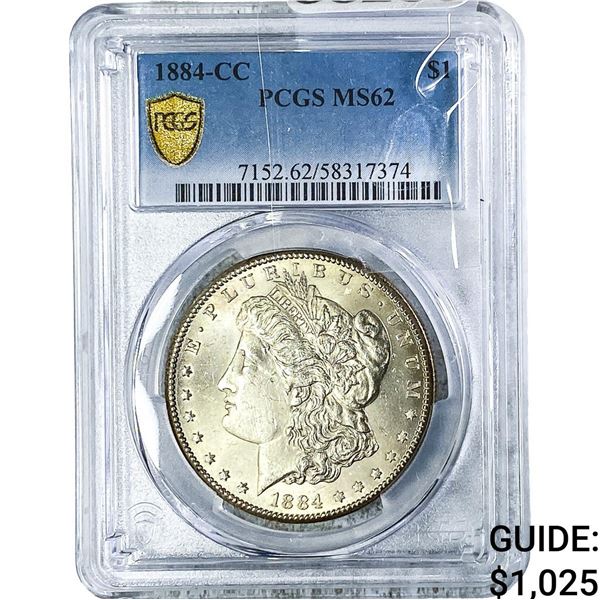 1884-CC Morgan Silver Dollar PCGS MS62