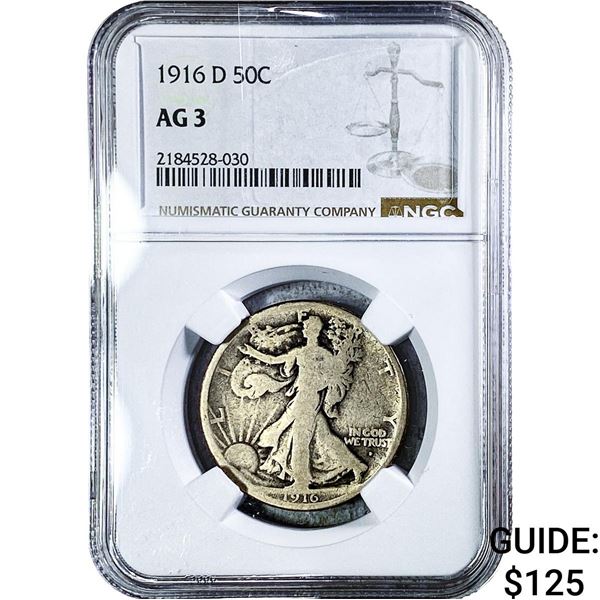1916-D Walking Liberty Half Dollar NGC AG3