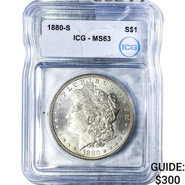 1880-S Morgan Silver Dollar ICG MS63