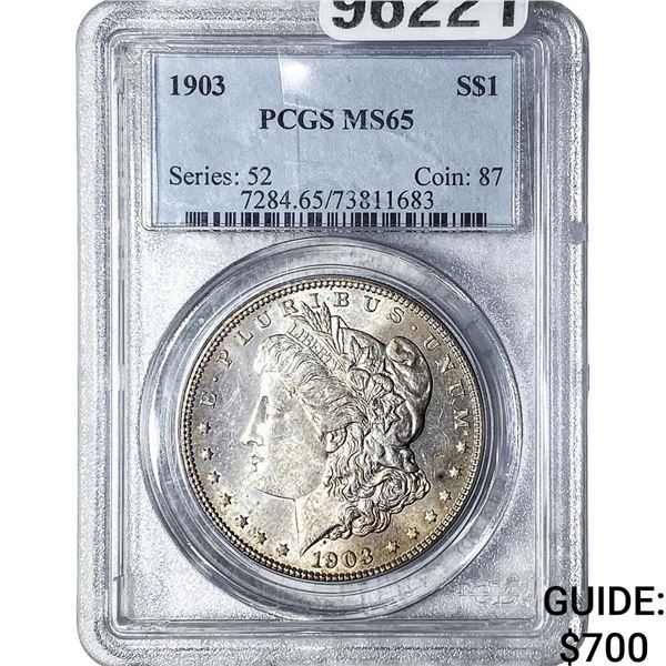 1903 Morgan Silver Dollar PCGS MS65