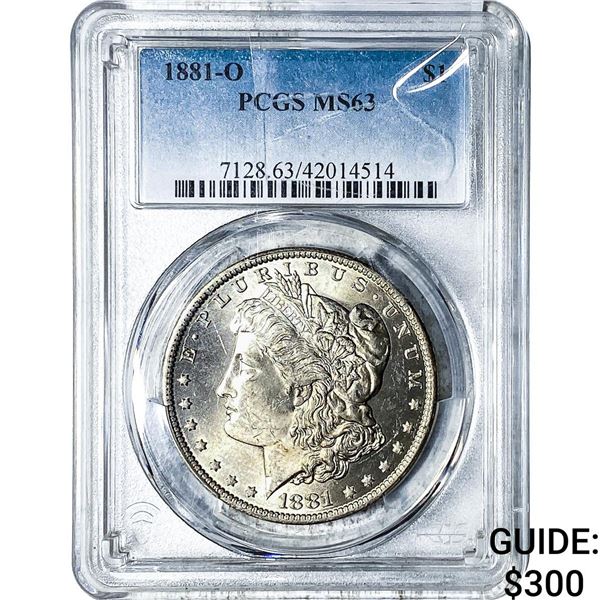 1881-O Morgan Silver Dollar PCGS MS63