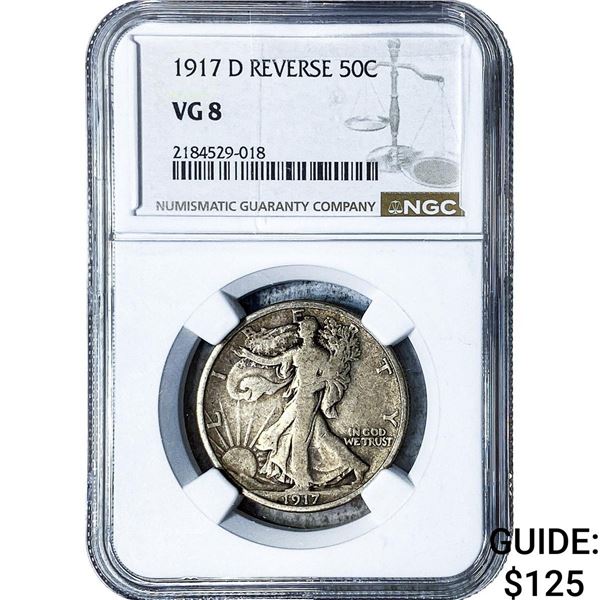 1917-D Walking Liberty Half Dollar NGC VG8