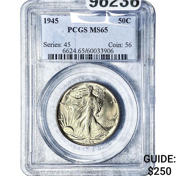 1945 Walking Liberty Half Dollar PCGS MS65