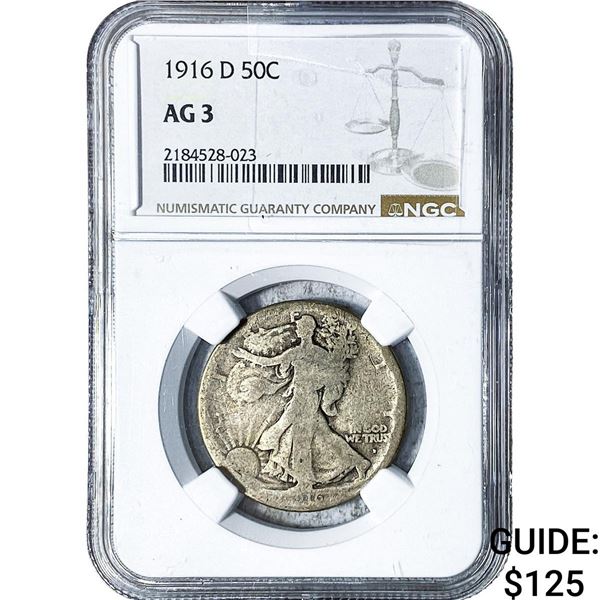 1916-D Walking Liberty Half Dollar NGC AG3