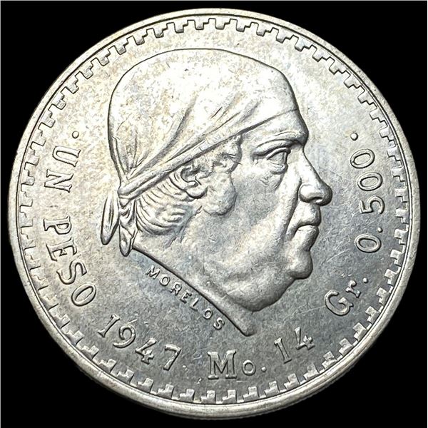 1947 Mexico Silver 1 Peso UNCIRCULATED