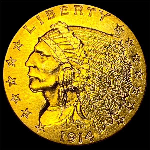 1914-D Indian Head $2.50 Gold Quarter Eagle  UNCIRCULATED