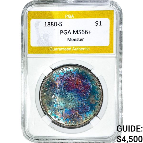 1880-S Morgan Silver Dollar PGA MS66+ Monster