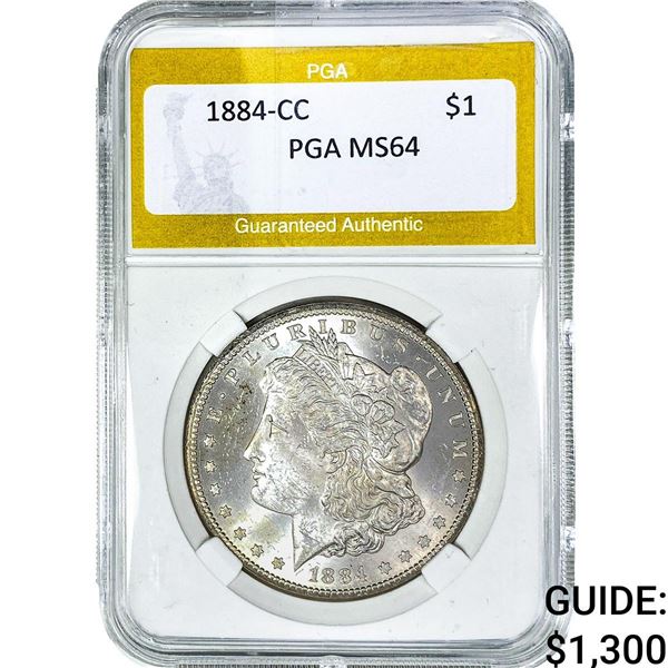 1884-CC Morgan Silver Dollar PGA MS64