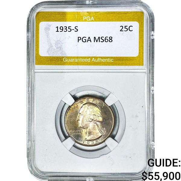 1935-S Washington Silver Quarter PGA MS68