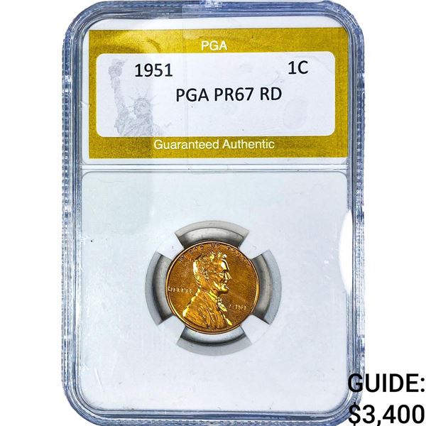 1951 Wheat Cent PGA MS67 RD