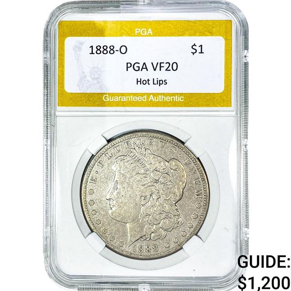 1888-O Morgan Silver Dollar PGA VF20 Hot Lips
