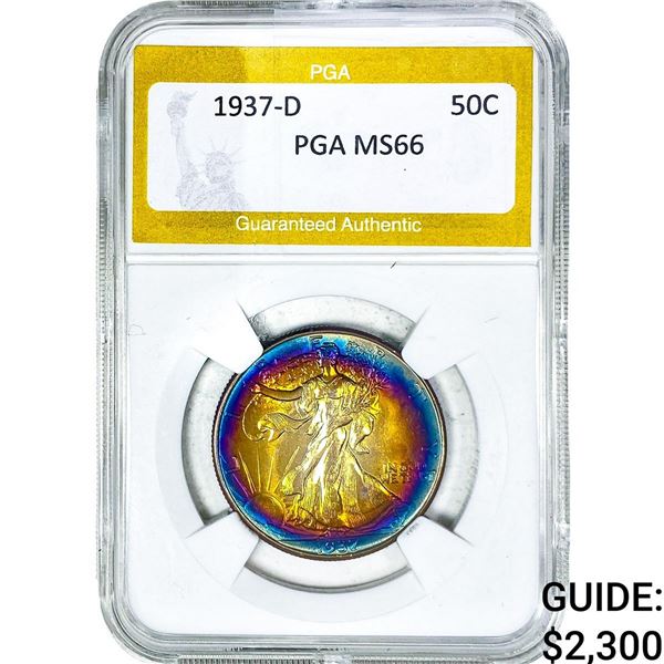1937-D Walking Liberty Half Dollar PGA MS66