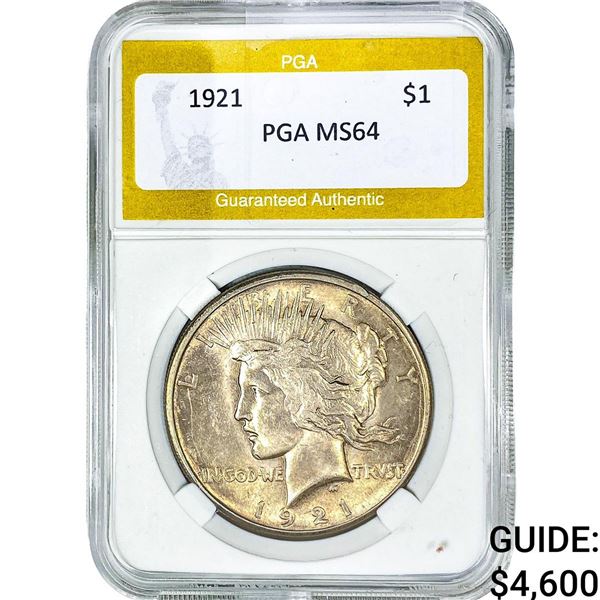 1921 Silver Peace Dollar PGA MS64
