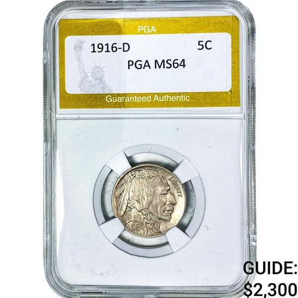 1916-D Buffalo Nickel PGA MS64