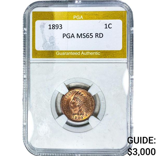 1893 Indian Head Cent PGA MS65 RD