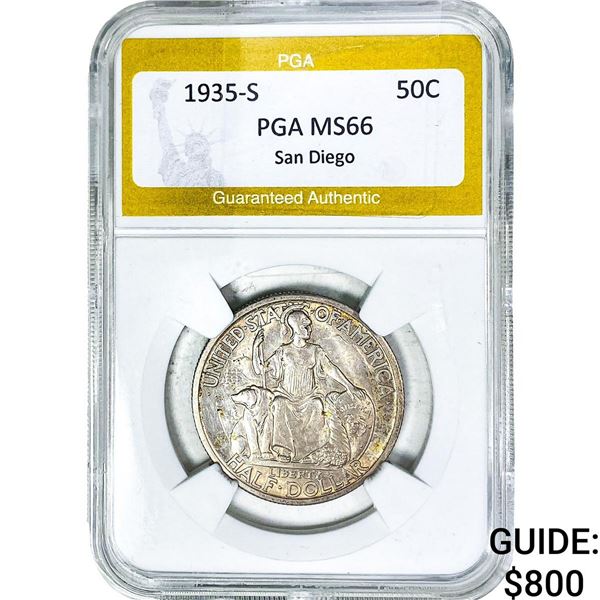 1935-S San Diego Half Dollar PGA MS66