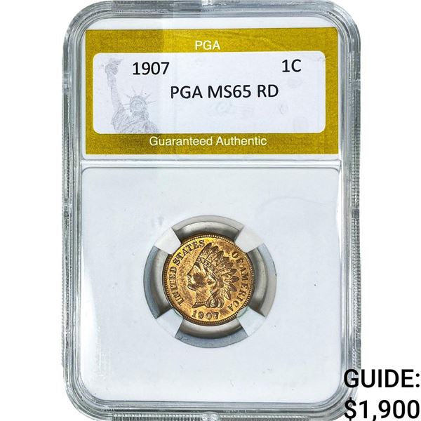 1907 Indian Head Cent PGA MS65 RD