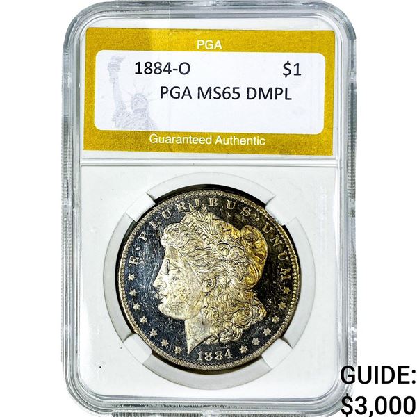 1884-O Morgan Silver Dollar PGA MS65 DMPL