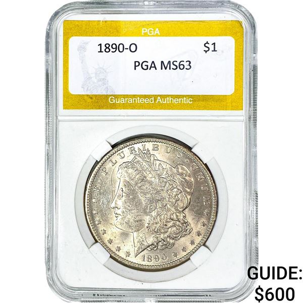 1890-O Morgan Silver Dollar PGA MS63