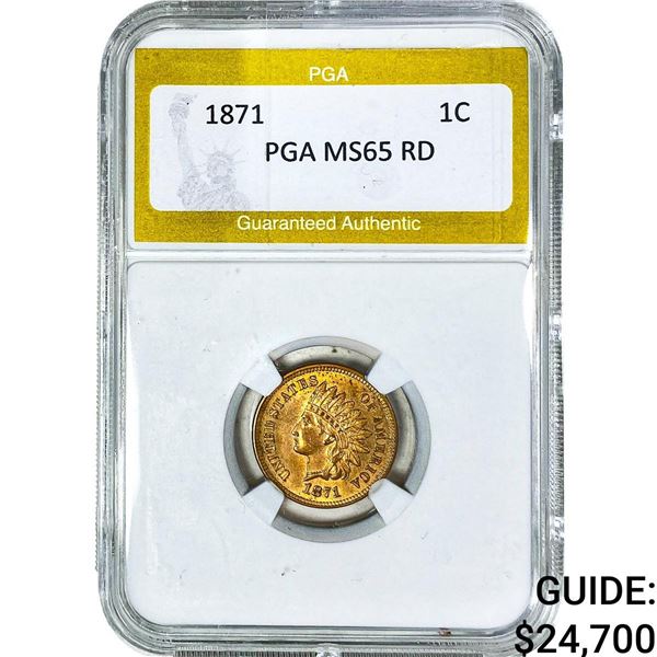 1871 Indian Head Cent PGA MS65 RD