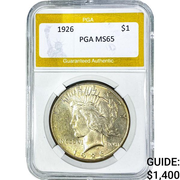 1926 Silver Peace Dollar PGA MS65
