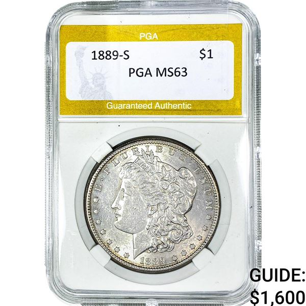 1889-S Morgan Silver Dollar PGA MS63