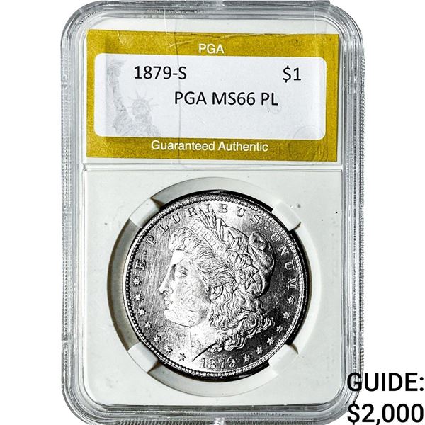 1879-S Morgan Silver Dollar PGA MS66 PL