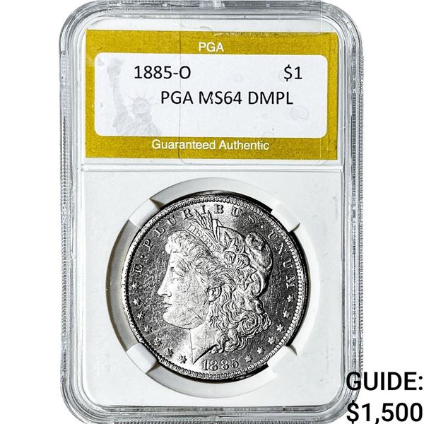 1885-O Morgan Silver Dollar PGA MS64 DMPL