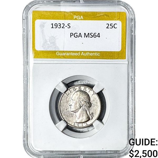 1932-S Washington Silver Quarter PGA MS64