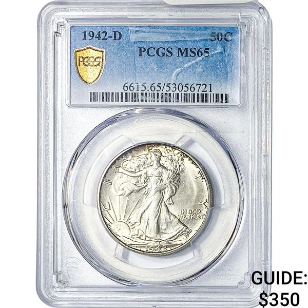 1942-D Walking Liberty Half Dollar PCGS MS65