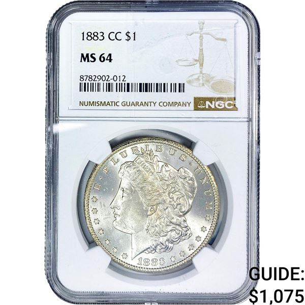 1883-CC Morgan Silver Dollar NGC MS64