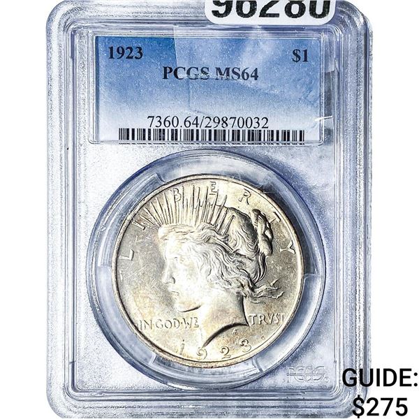 1923 Silver Peace Dollar PCGS MS64