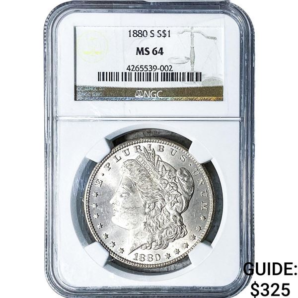 1880-S Morgan Silver Dollar NGC MS64