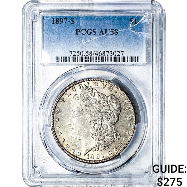 1897-S Morgan Silver Dollar PCGS AU58